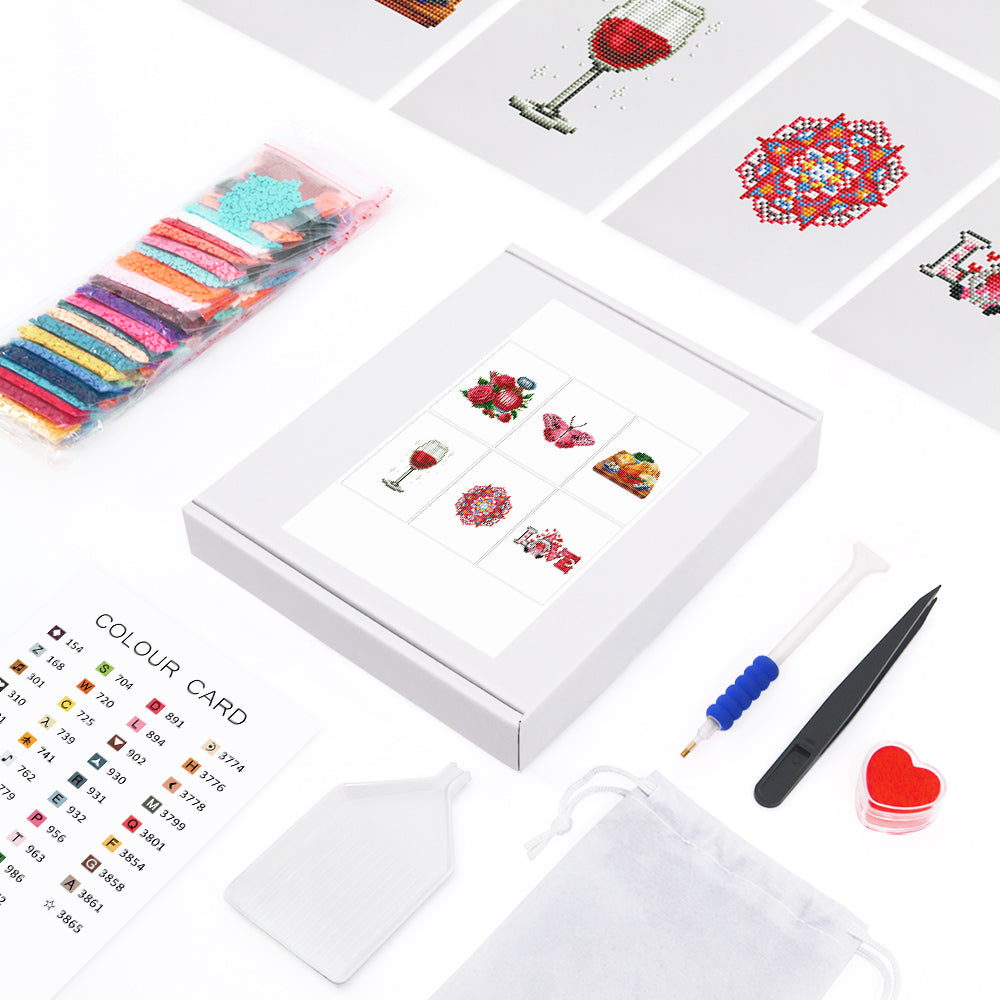 Set of 6 Date Night - Mini Diamond Painting Kits