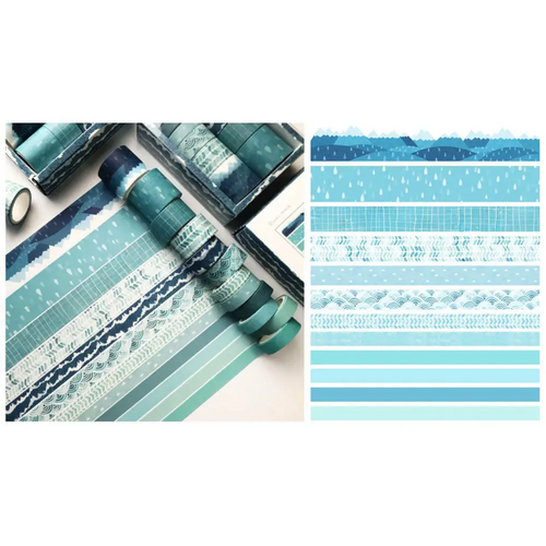 12pcs Washi Tapes - Blue - Diamond Painting Accessory