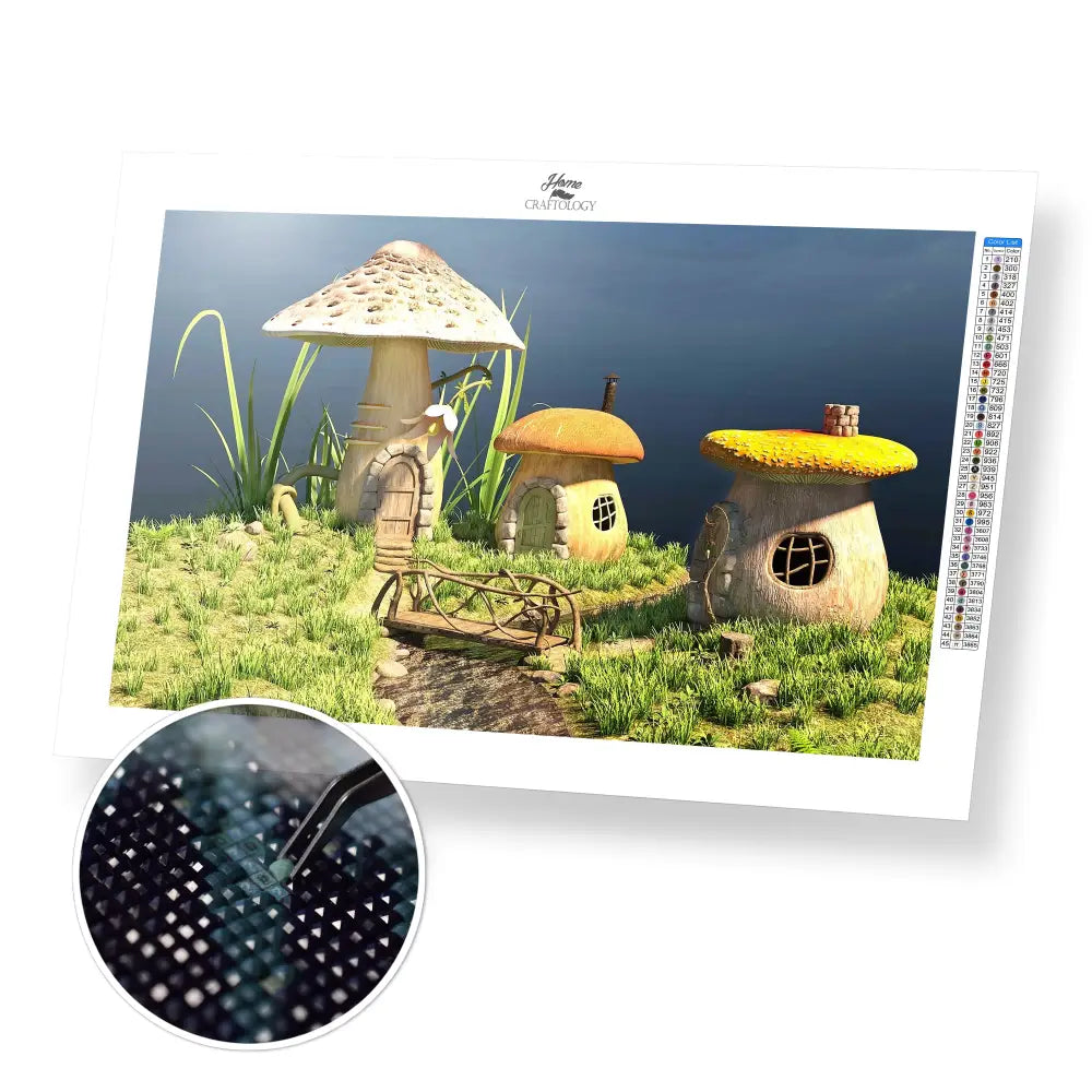 3 Little Houses - Premium Diamond Painting Kit - 45x30cm / 18x12’’ / Square (Most Popular) - Diamond Painting Kit