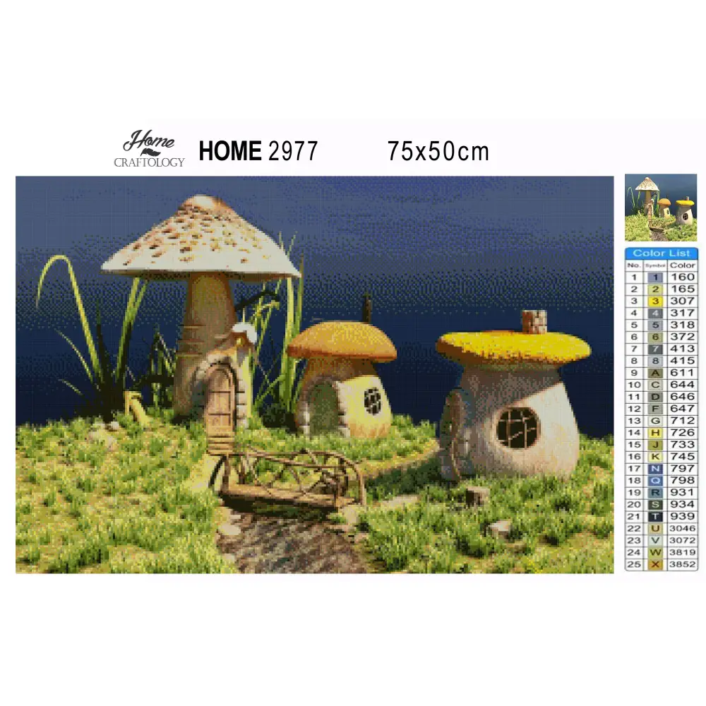 3 Little Houses - Premium Diamond Painting Kit - Diamond Painting Kit