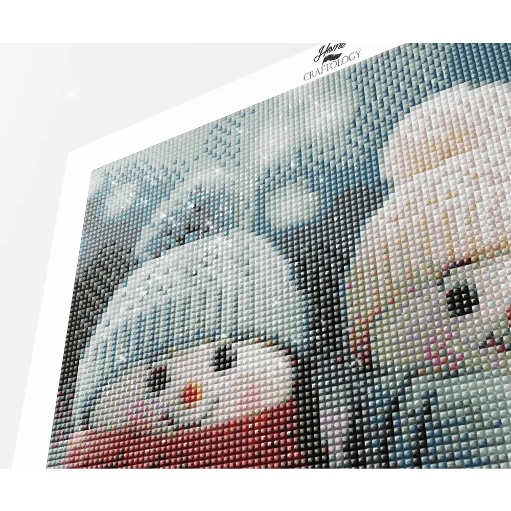 3 Snowmen with Scarves - Exclusive Premium Diamond Painting Kit - Diamond Painting Kit