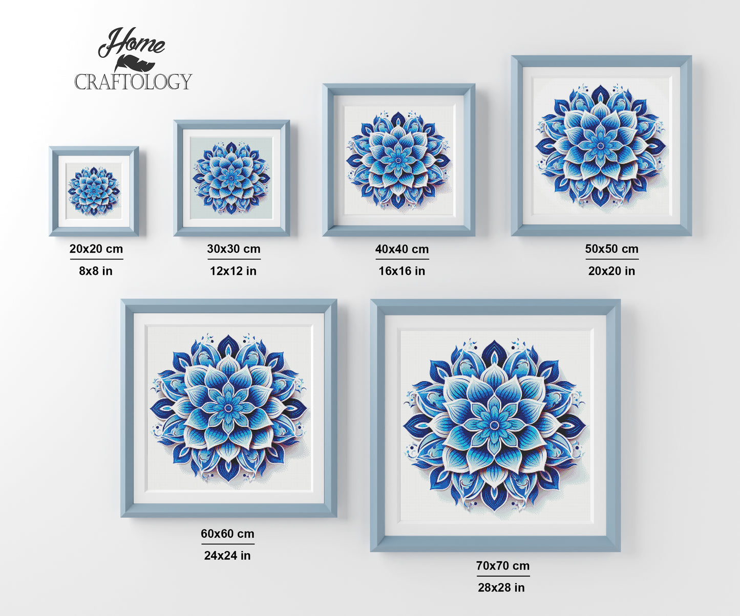Blue Flower Mandala - Exclusive Premium Diamond Painting Kit