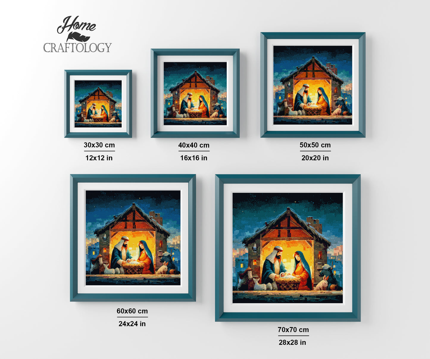 Birth of Jesus in a Manger - Exclusive Premium Diamond Painting Kit