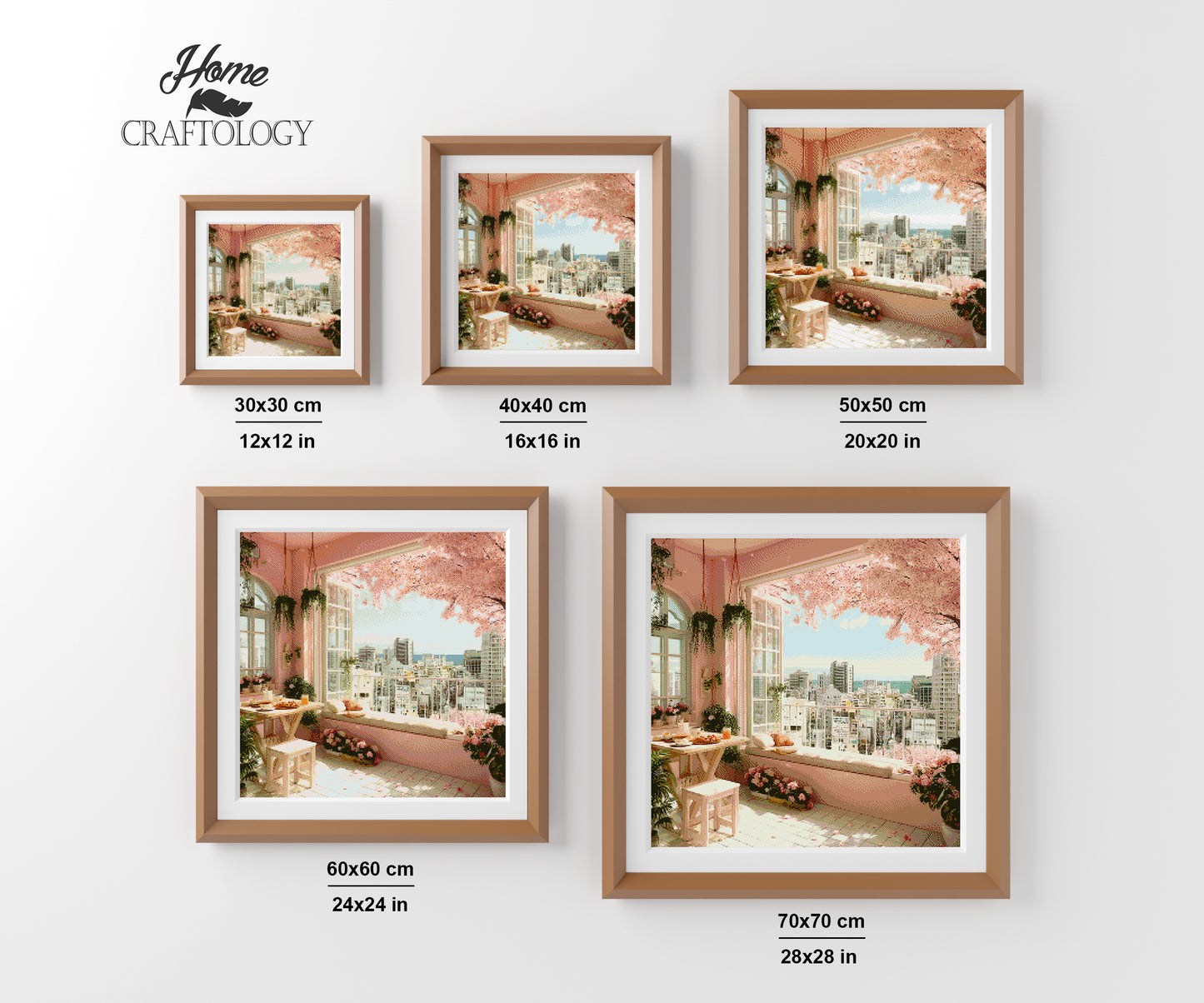 Cherry Blossom Window Peek - Time Limited Exclusive Diamond Painting Kit