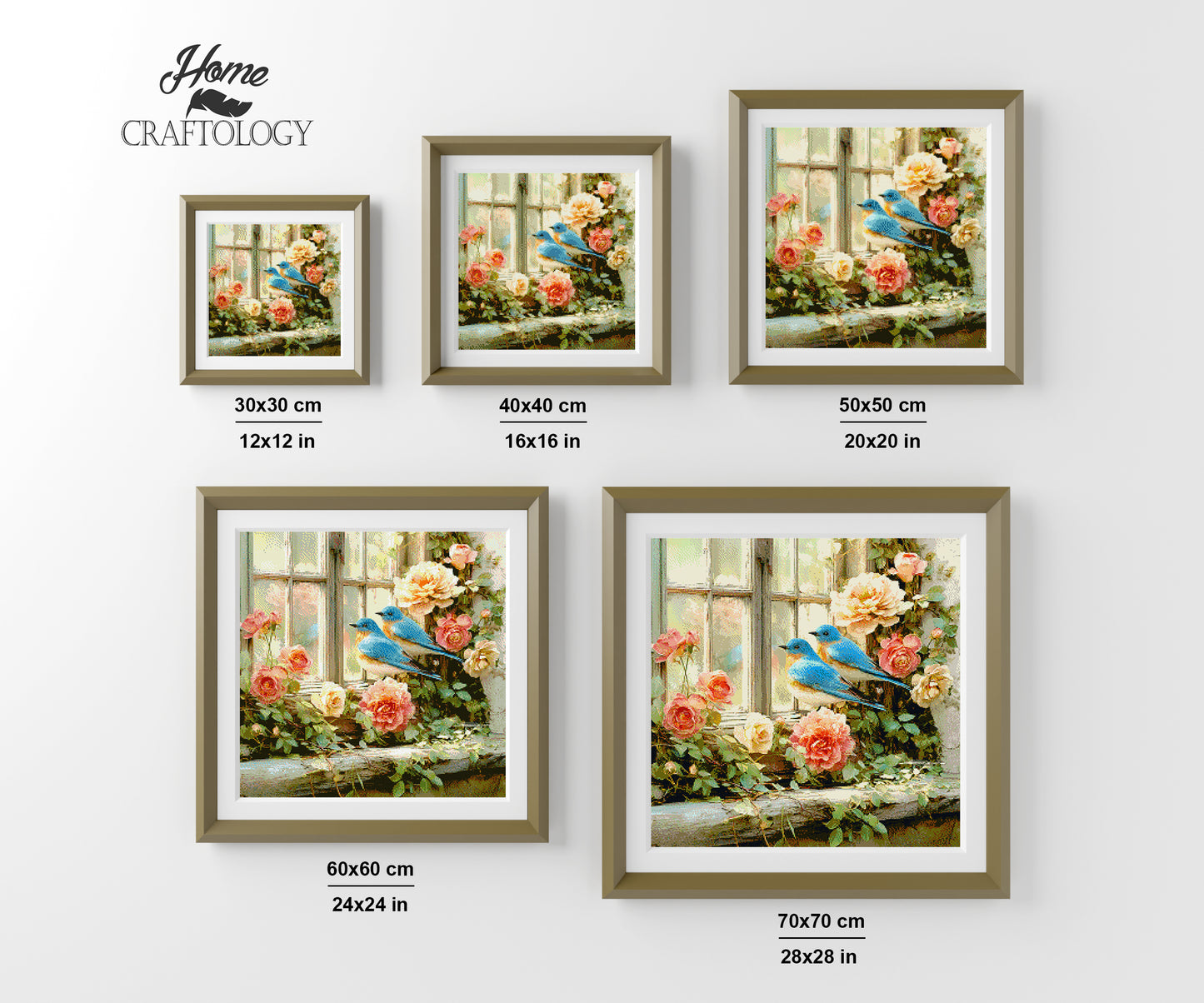 Bluebirds Among the Roses - Time Limited Exclusive Diamond Painting Kit