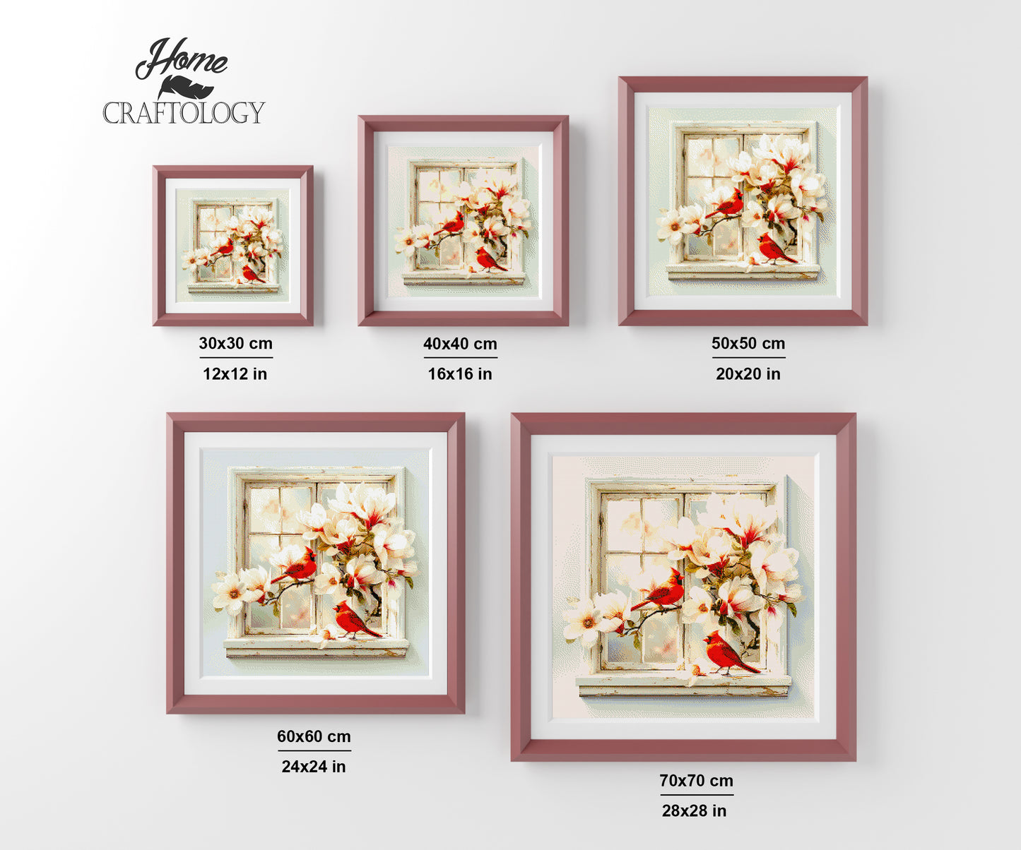 Magnolias in Bloom with Red Cardinals - Time Limited Exclusive Diamond Painting Kit