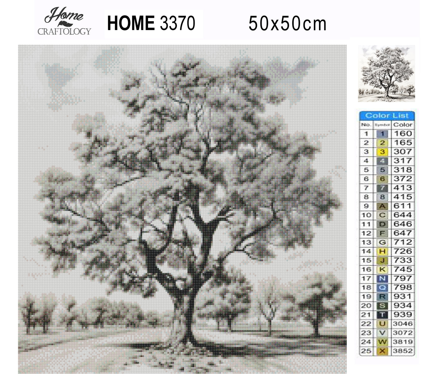 Black and White Tree - Exclusive Premium Diamond Painting Kit