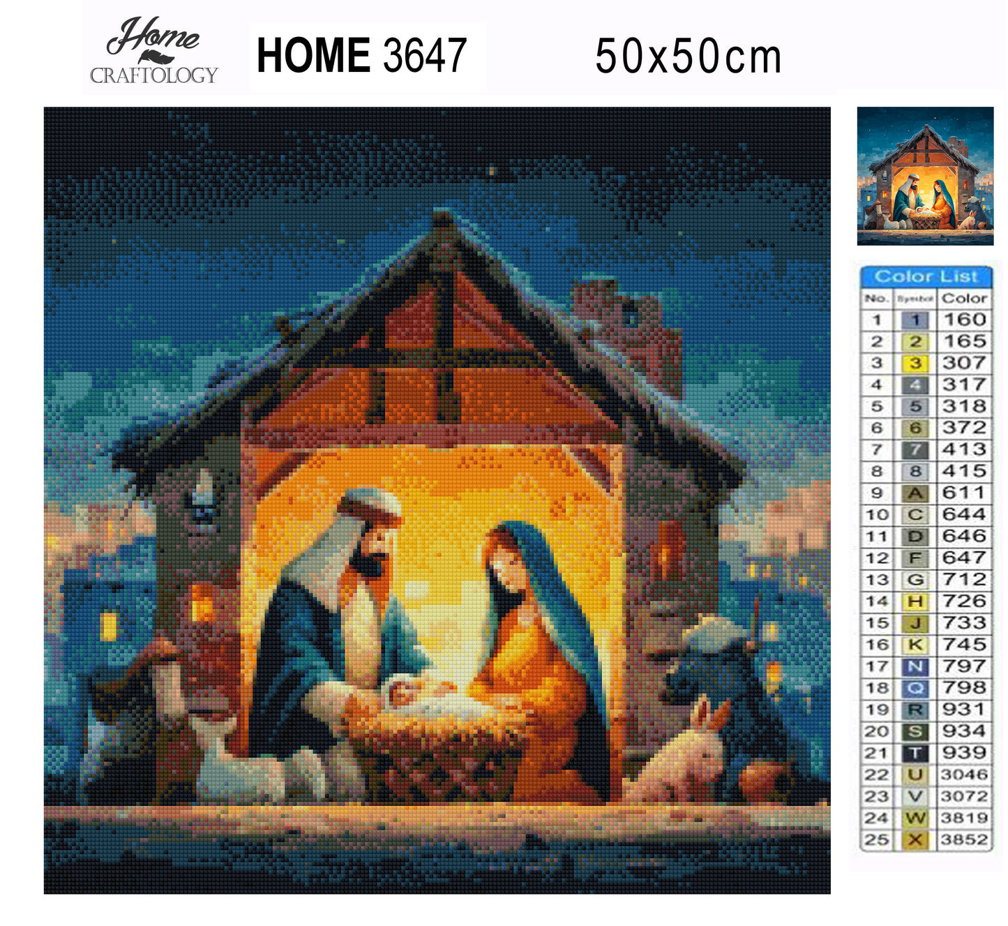 Birth of Jesus in a Manger - Exclusive Premium Diamond Painting Kit