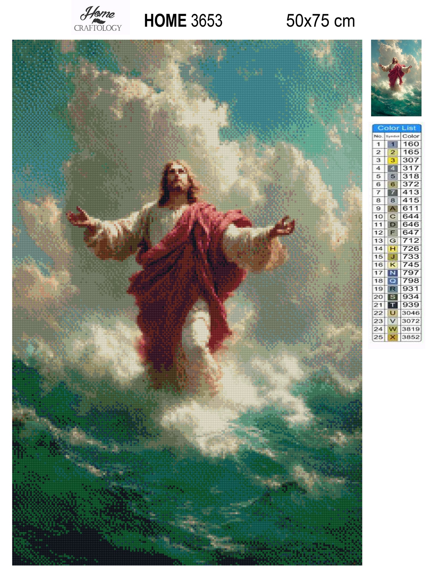 Jesus Walks on Water - Exclusive Premium Diamond Painting Kit