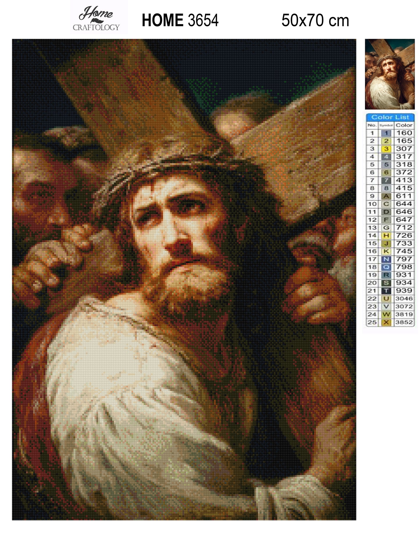 Jesus with Crown of Thorns - Exclusive Premium Diamond Painting Kit