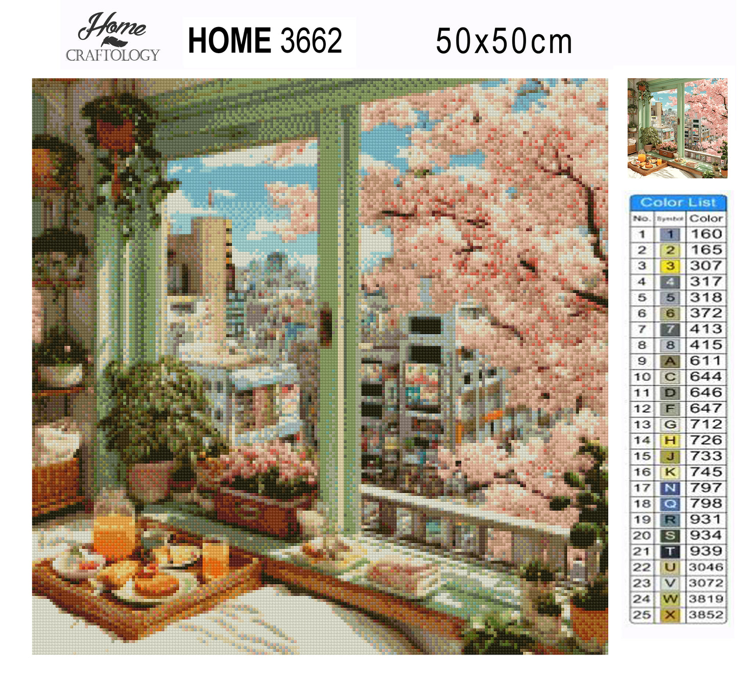 Blossoms and Breakfast by the Window - Time Limited Exclusive Diamond Painting Kit