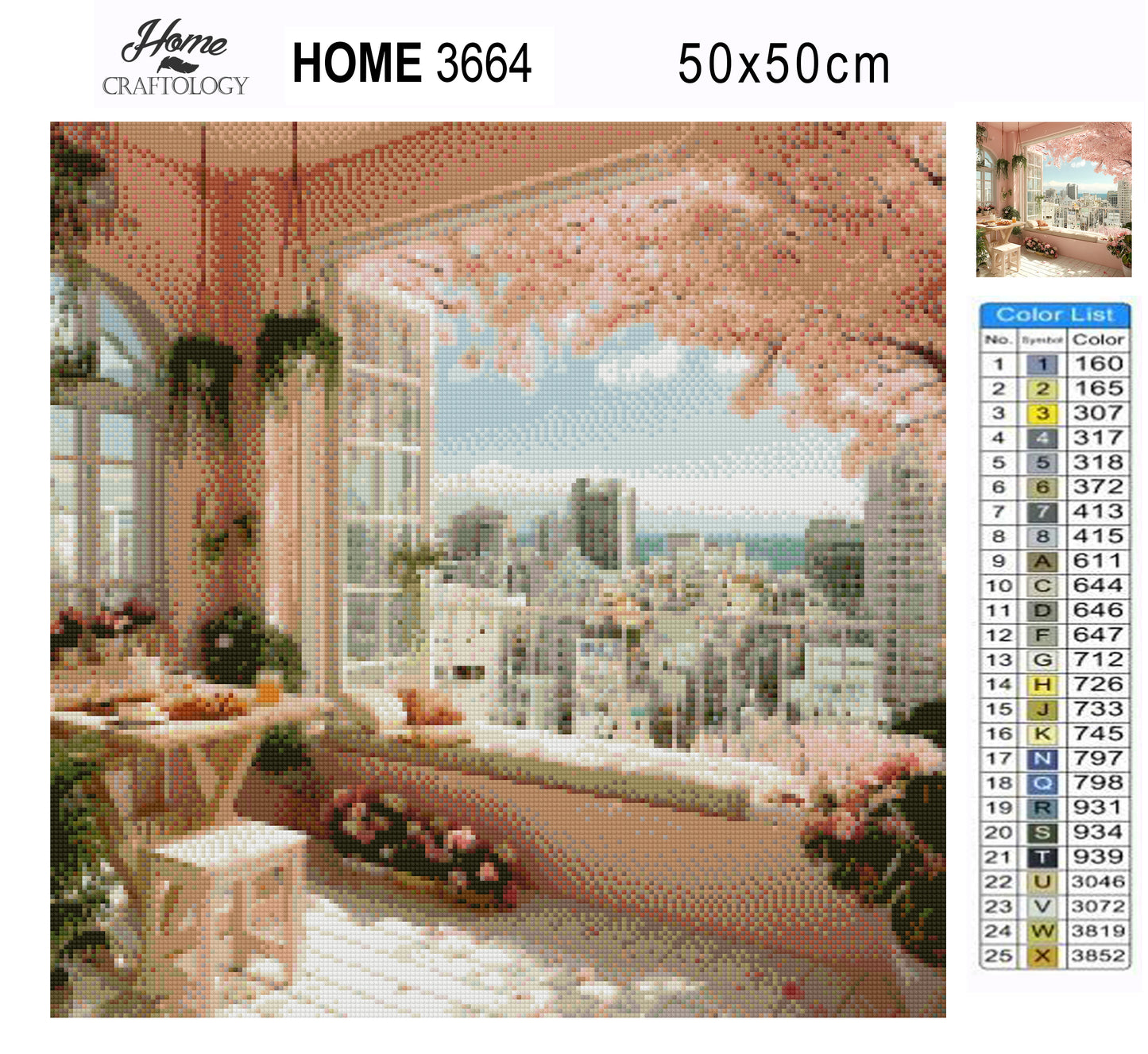 Cherry Blossom Window Peek - Time Limited Exclusive Diamond Painting Kit