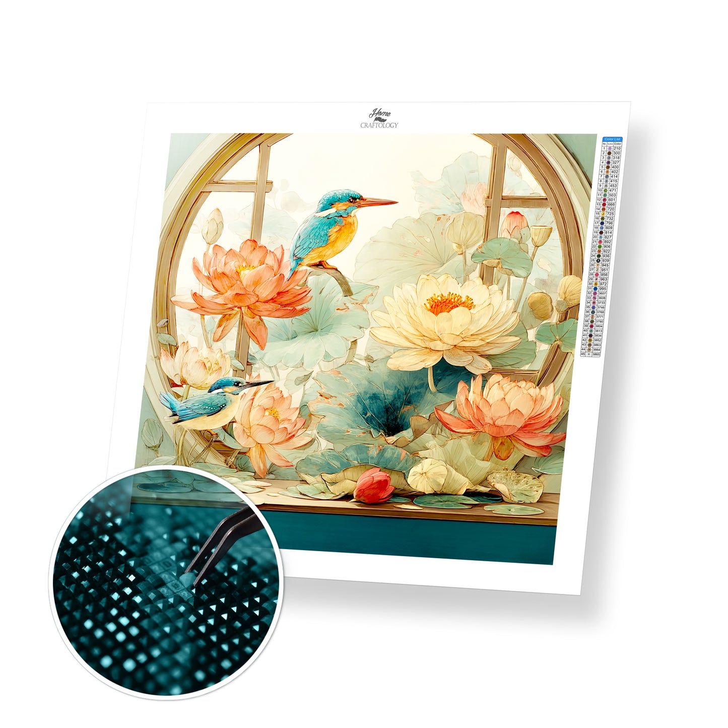 Kingfisher’s Lotus Haven - Time Limited Exclusive Diamond Painting Kit