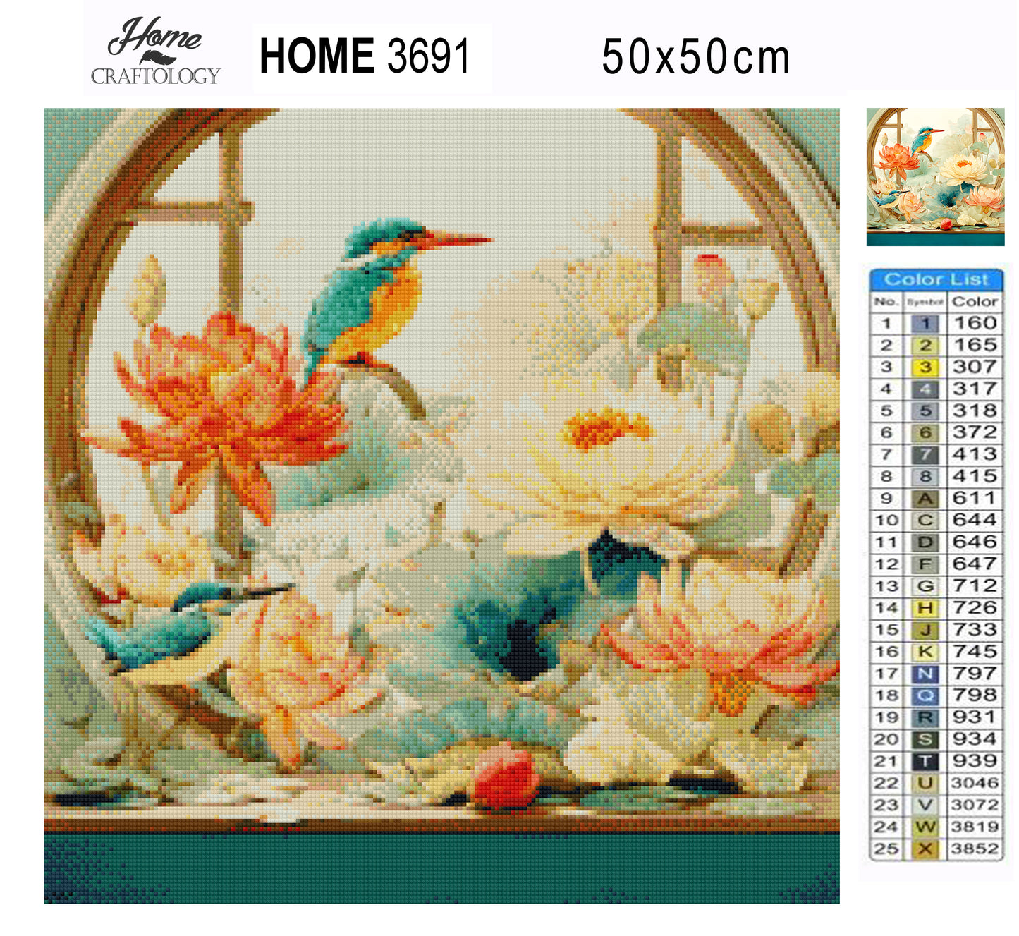 Kingfisher’s Lotus Haven - Time Limited Exclusive Diamond Painting Kit
