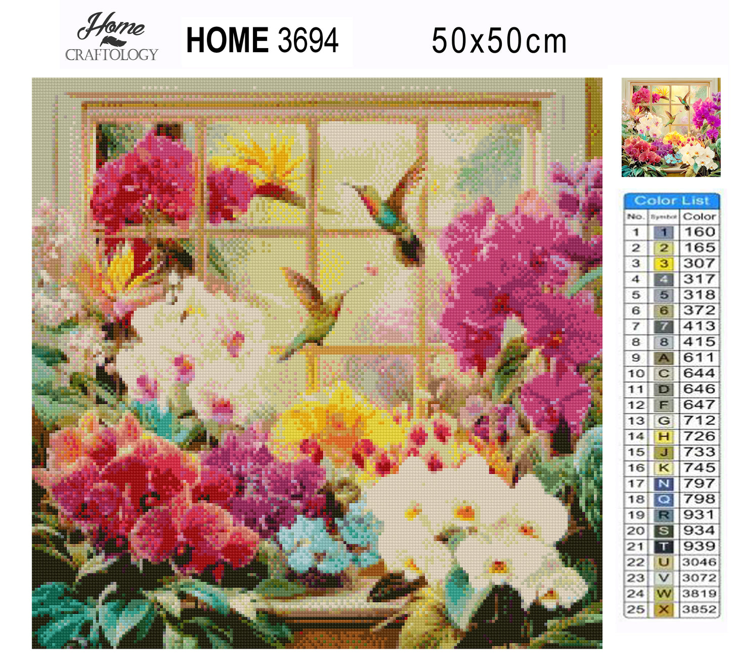 Orchids and Hummingbirds in the Sunlight - Time Limited Exclusive Diamond Painting Kit