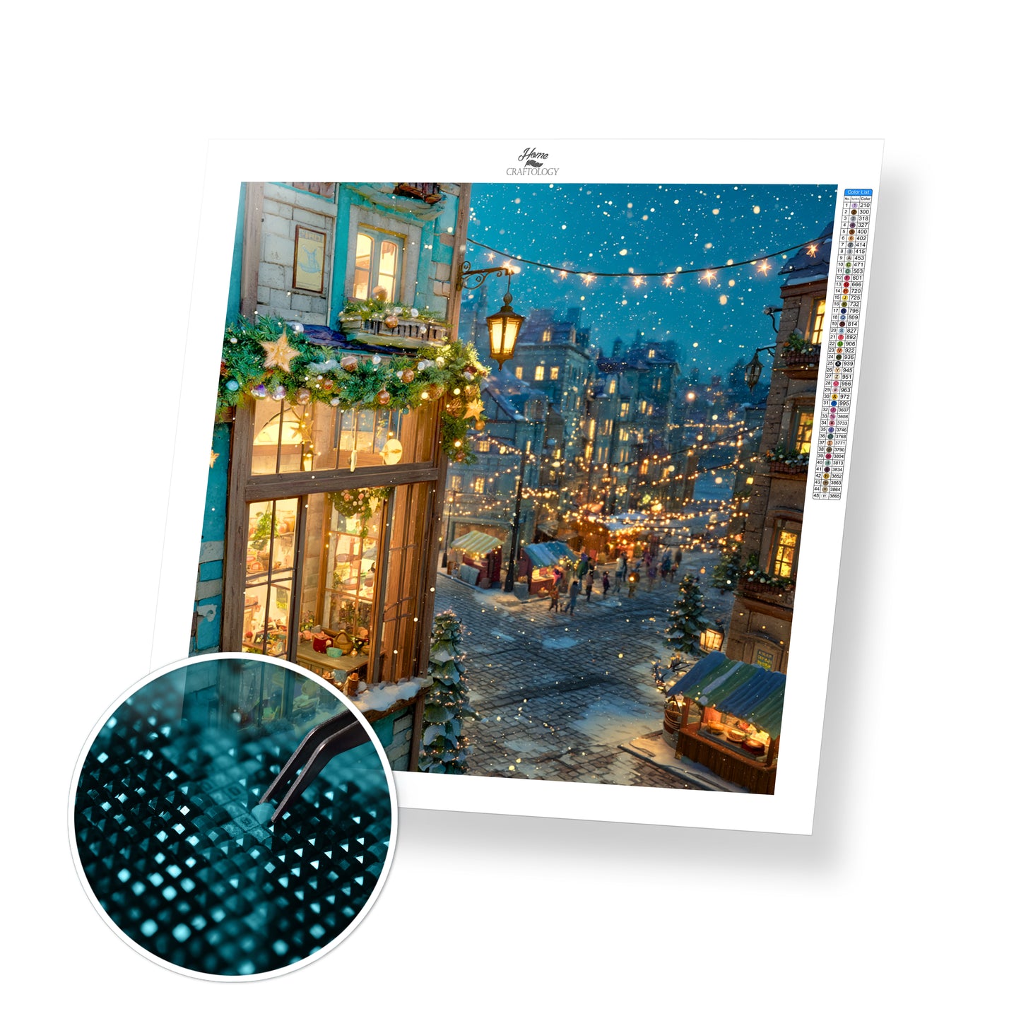 Evening Lights of Christmas Town - Time Limited Exclusive Diamond Painting Kit