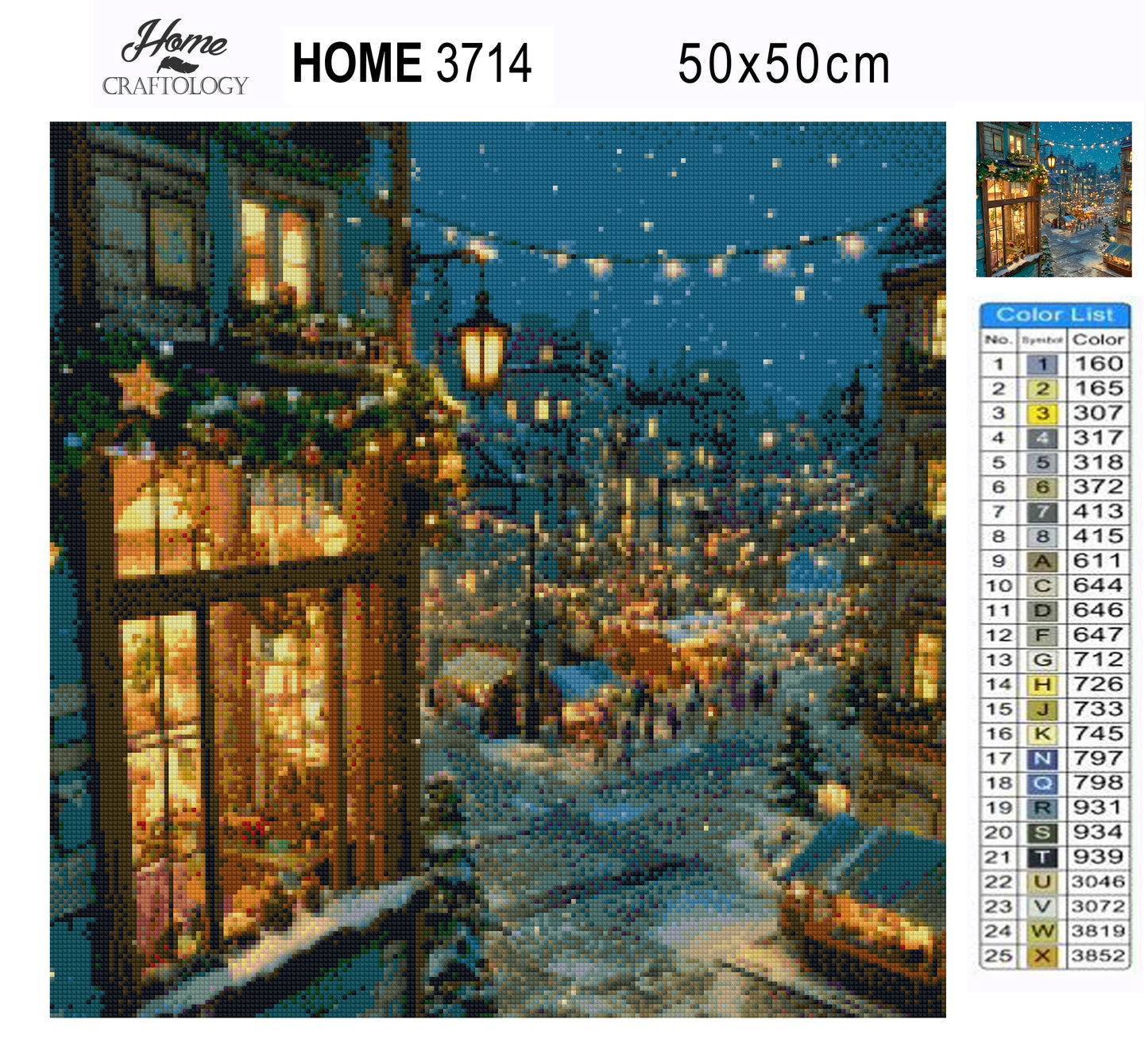 Evening Lights of Christmas Town - Time Limited Exclusive Diamond Painting Kit