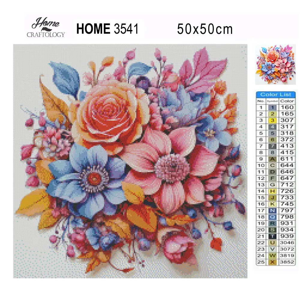 A Bunch of Flowers - Exclusive Premium Diamond Painting Kit - Diamond Painting Kit