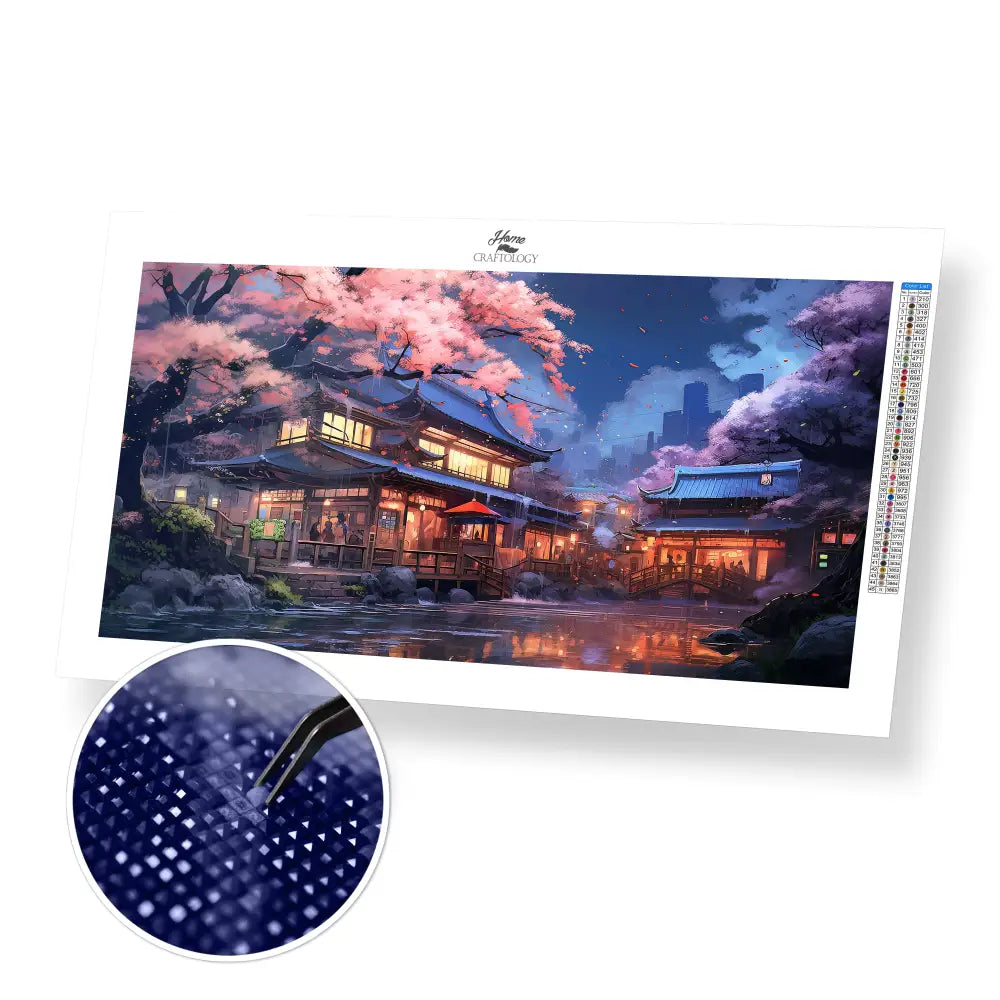 A Night in Japan - Exclusive Premium Diamond Painting Kit - 55x30cm / 22x12’’ / Square (Most Popular) - Diamond