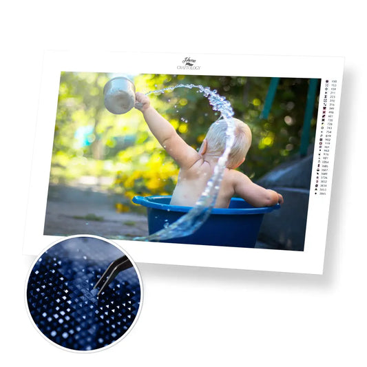 A Splash of Water - Premium Diamond Painting Kit - 45x30cm / 18x12’’ / Square (Most Popular) - Diamond Painting Kit