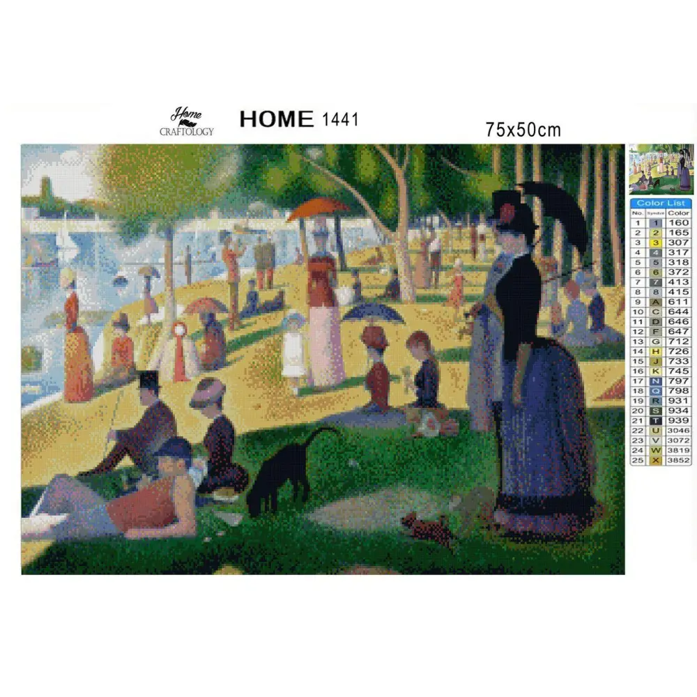 A Sunday Afternoon on the Island of La Grande Jatte - Premium Diamond Painting Kit - Diamond Painting Kit