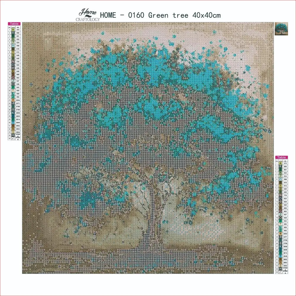 AB Green Tree - Premium Diamond Painting Kit - Diamond Painting Kit