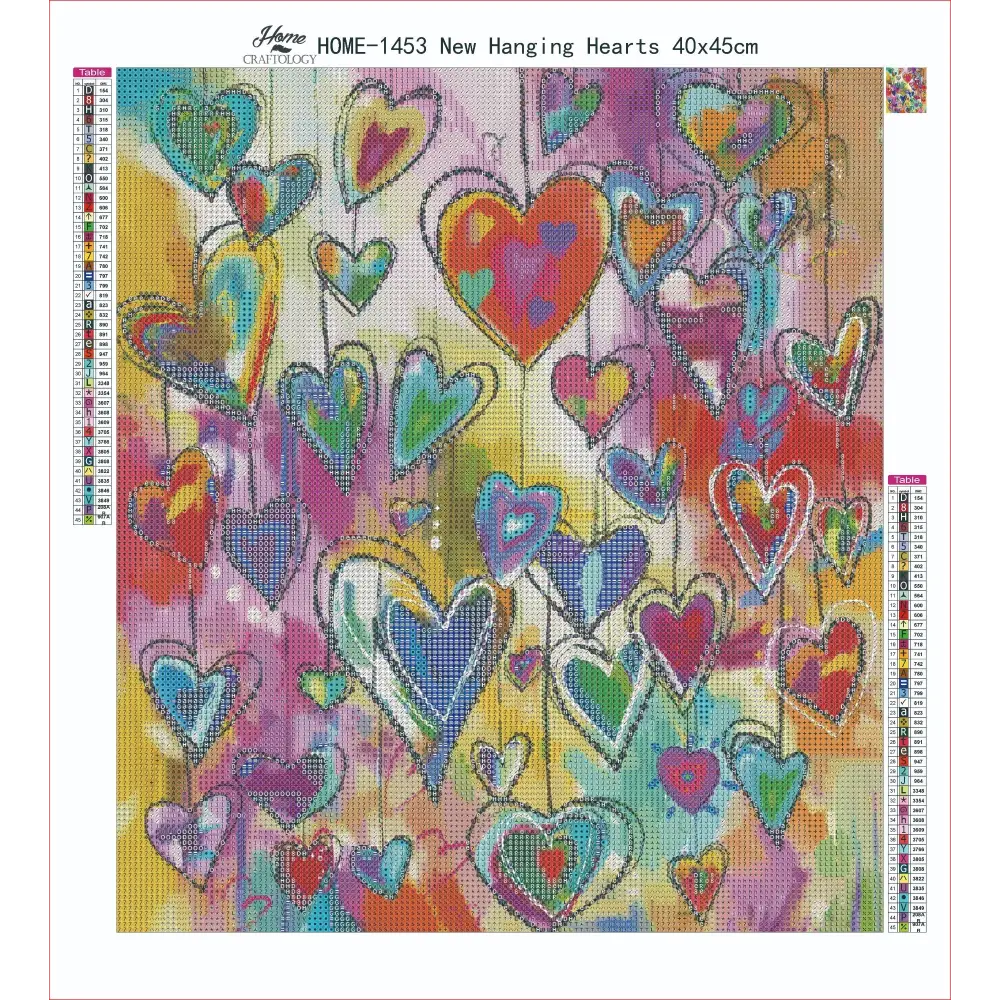 AB Heart Ornaments- Exclusive Premium Diamond Painting Kit - Diamond Painting Kit