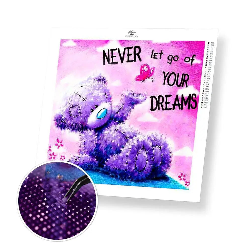 AB Never Let Go Of Your Dreams - Premium Diamond Painting Kit - 40x40cm / 16x16’’ / AB Square / 2 Colors - Diamond