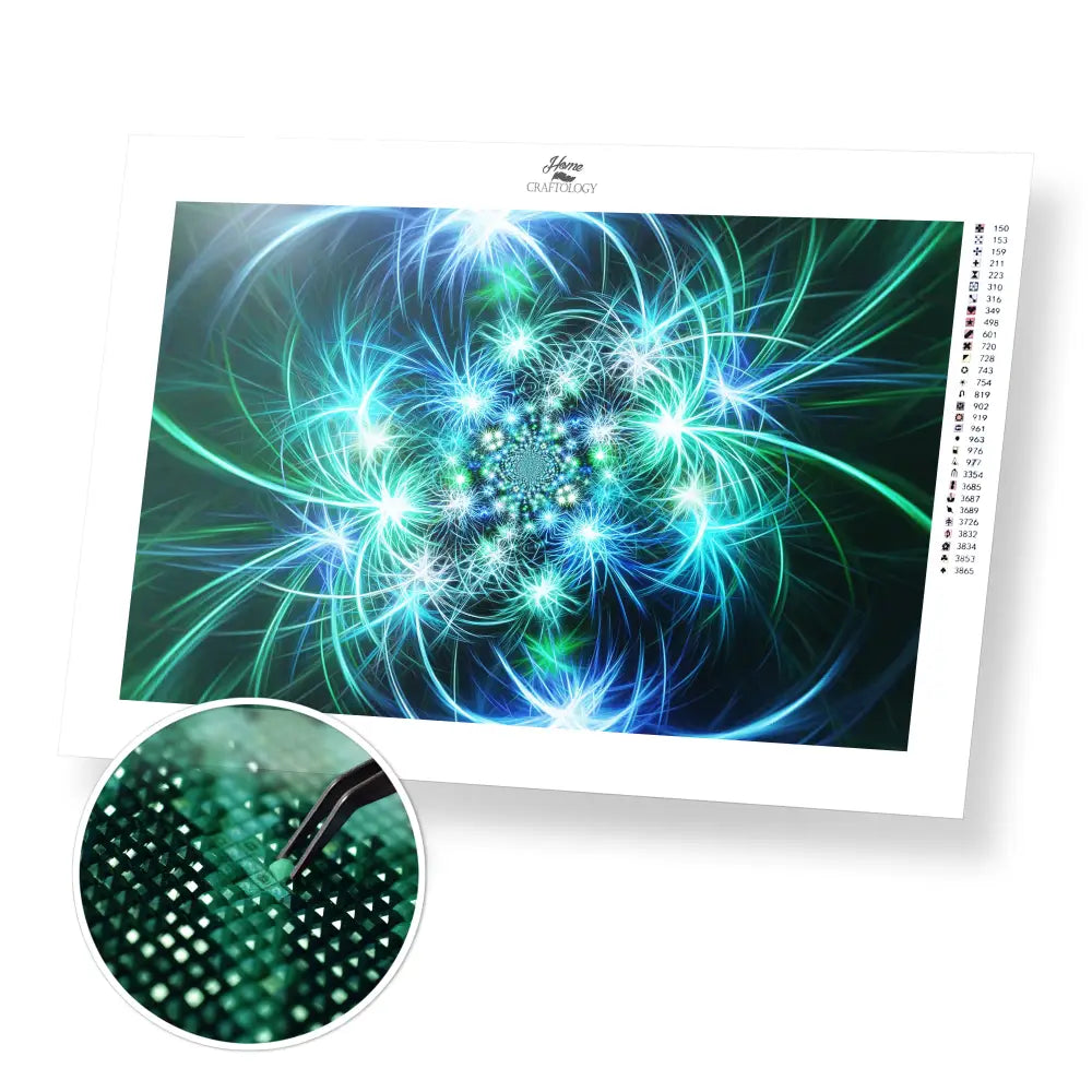 Abstract Fireworks - Premium Diamond Painting Kit - 45x30cm / 18x12’’ / Square (Most Popular) - Diamond Painting Kit