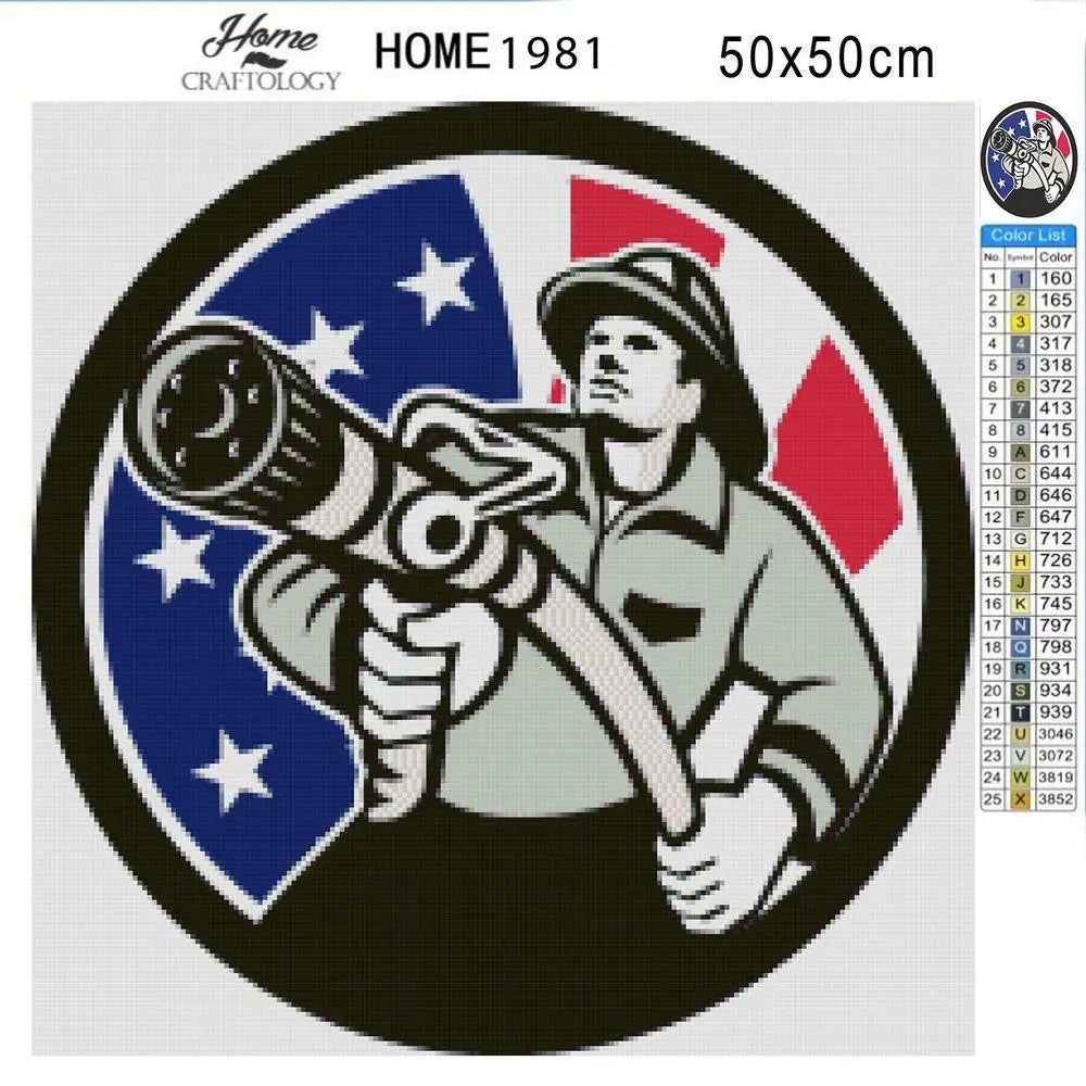 American Firefighter - Premium Diamond Painting Kit - Diamond Painting Kit
