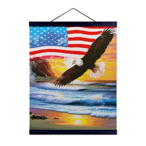 American Flag with Eagle Flying - Premium Diamond Painting Kit - Diamond Painting Kit