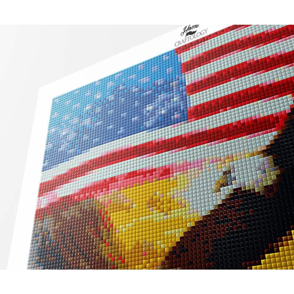 American Flag with Eagle Flying - Premium Diamond Painting Kit - Diamond Painting Kit