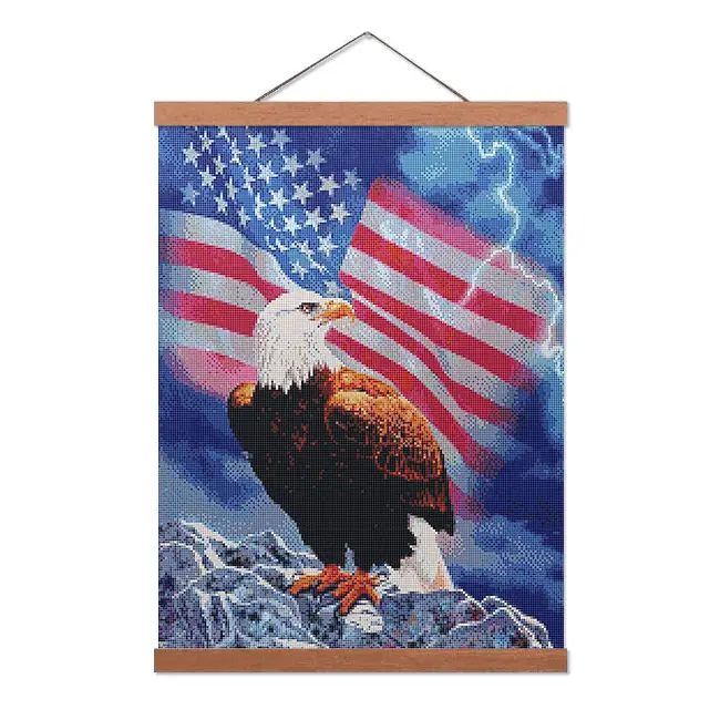 American Flag with Fierce Eagle - Premium Diamond Painting Kit - Diamond Painting Kit