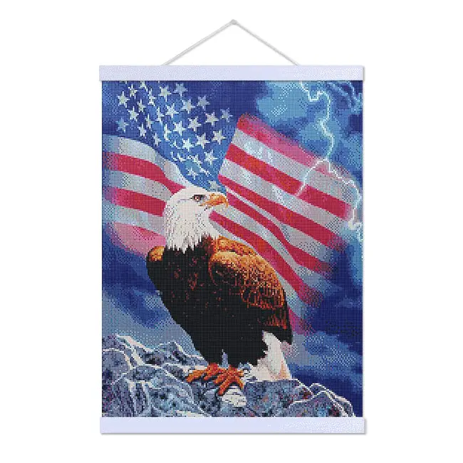 American Flag with Fierce Eagle - Premium Diamond Painting Kit - Diamond Painting Kit