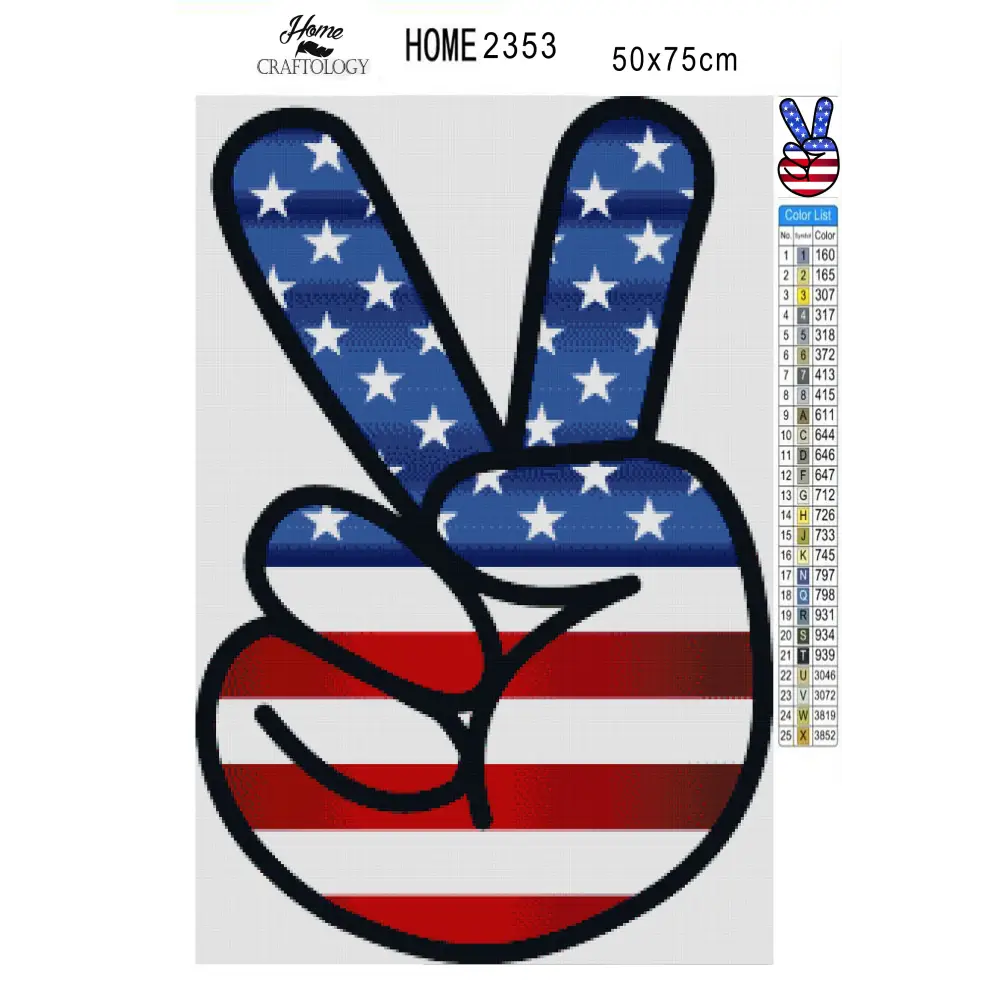 American Peace Sign - Premium Diamond Painting Kit - Diamond Painting Kit