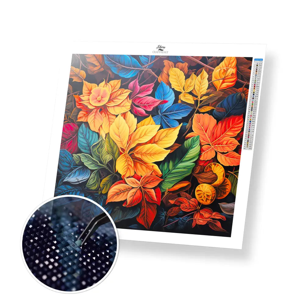 Autumn Leaves - Exclusive Premium Diamond Painting Kit - 20x20cm / 8x8’’ / Square (Most Popular) - Diamond Painting Kit