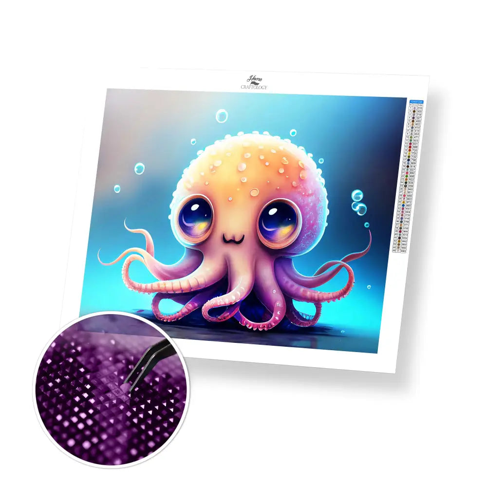 Baby Octopus - Premium Diamond Painting Kit - 25x20cm / 10x8’’ / Square (Most Popular) - Diamond Painting Kit