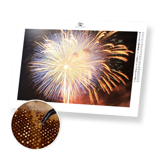 Ball of Fireworks - Premium Diamond Painting Kit - 45x30cm / 18x12’’ / Square (Most Popular) - Diamond Painting Kit