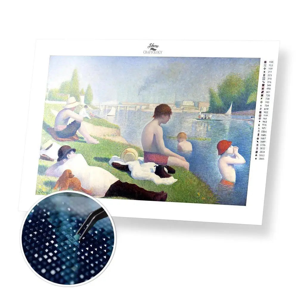 Bathers at Asnières - Premium Diamond Painting Kit - 45x30cm / 18x12’’ / Square (Most Popular) - Diamond Painting Kit