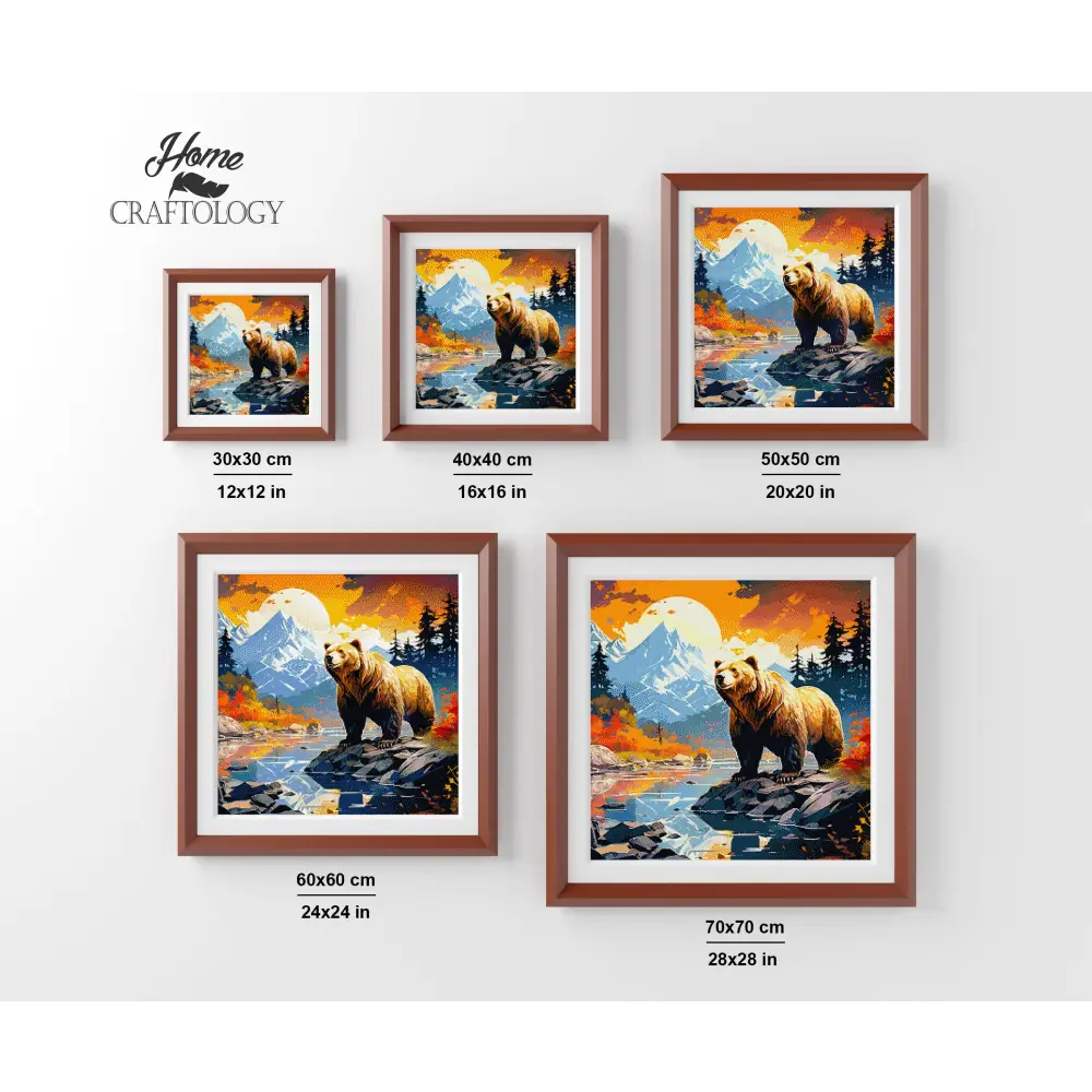 Bear During Sunset - Exclusive Premium Diamond Painting Kit - Diamond Painting Kit