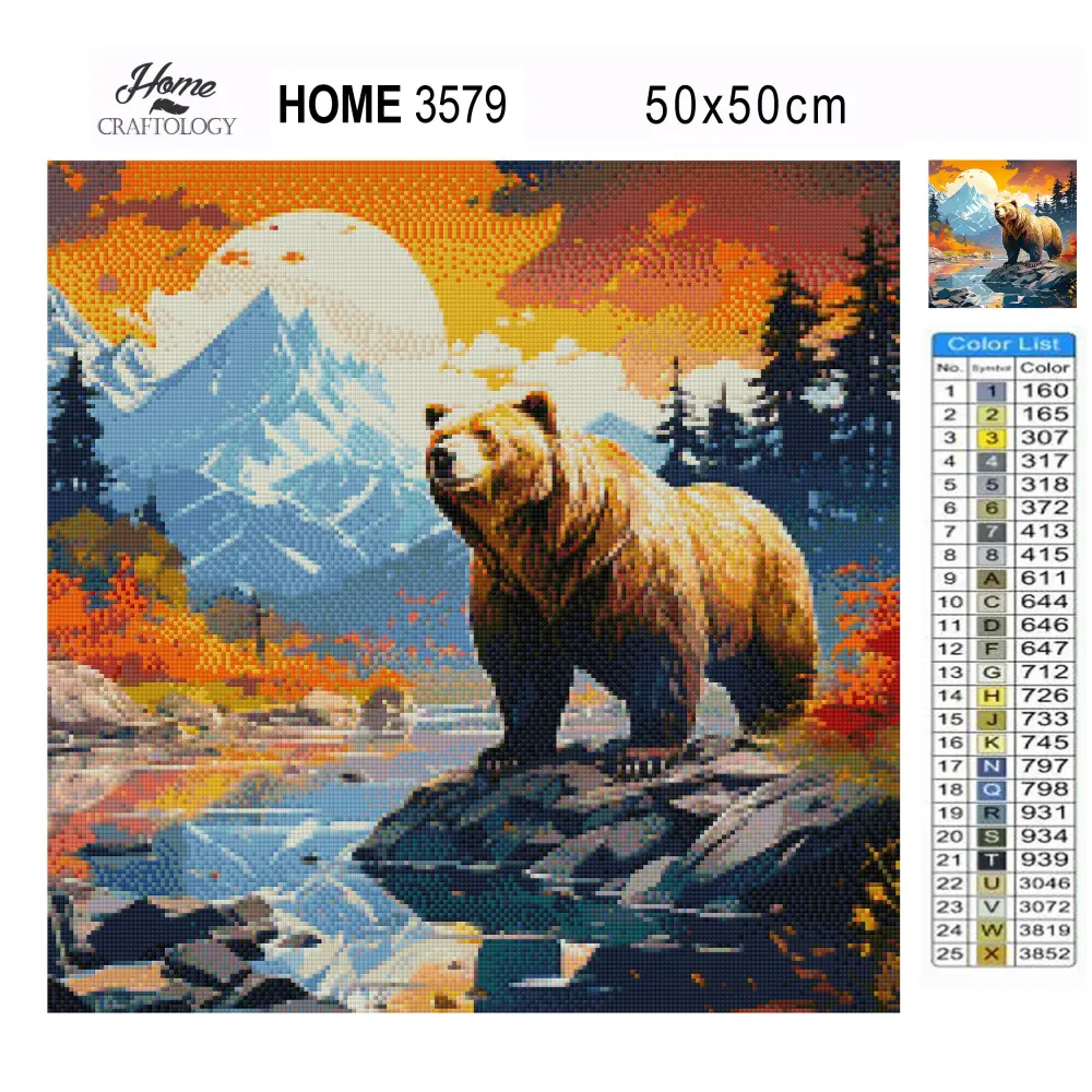 Bear During Sunset - Exclusive Premium Diamond Painting Kit - Diamond Painting Kit