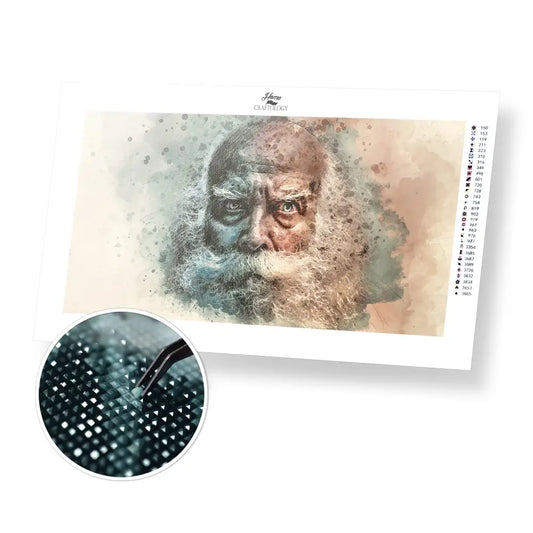 Bearded Old Man - Premium Diamond Painting Kit - 55x30cm / 22x12’’ / Square (Most Popular) - Diamond Painting Kit