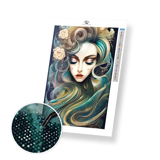 Beautiful Woman - Premium Diamond Painting Kit - 30x50cm / 12x20’’ / Square (Most Popular) - Diamond Painting Kit