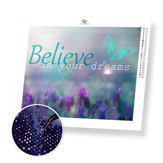 Believe in your Dreams - Premium Diamond Painting Kit - 35x30cm / 14x12’’ / Square (Most Popular) - Diamond Painting Kit