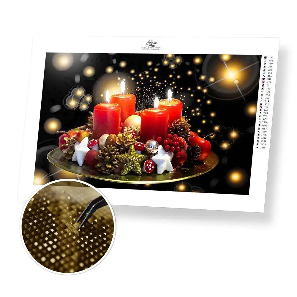 Best Selling Christmas Diamond Painting Kits - Advent Candles - 75x50cm / 30x20’’ (Recommended) Square