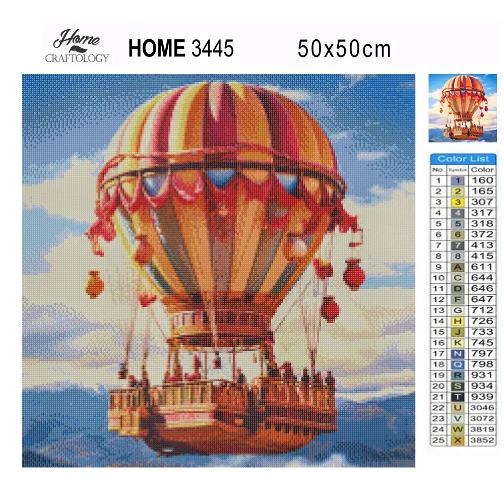 Big Hot Air Balloon - Exclusive Premium Diamond Painting Kit - Diamond Painting Kit