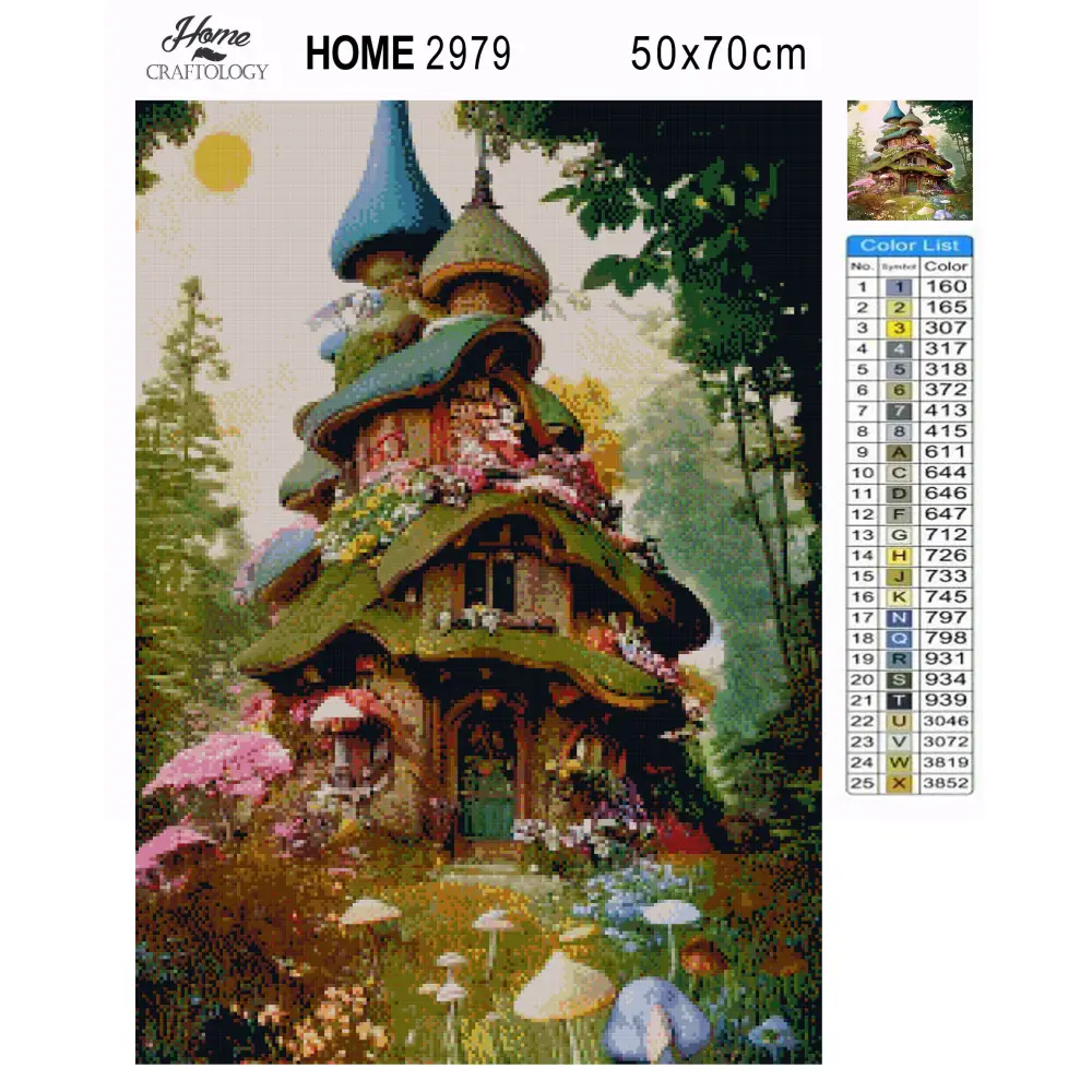 Big Mushroom House - Premium Diamond Painting Kit - Diamond Painting Kit
