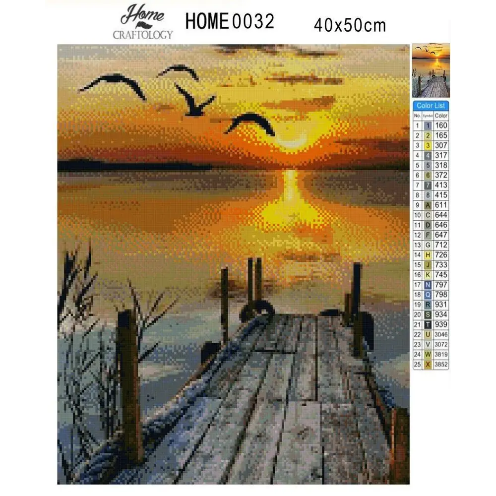 Birds and Sunset - Diamond Painting Kit - Home Craftology