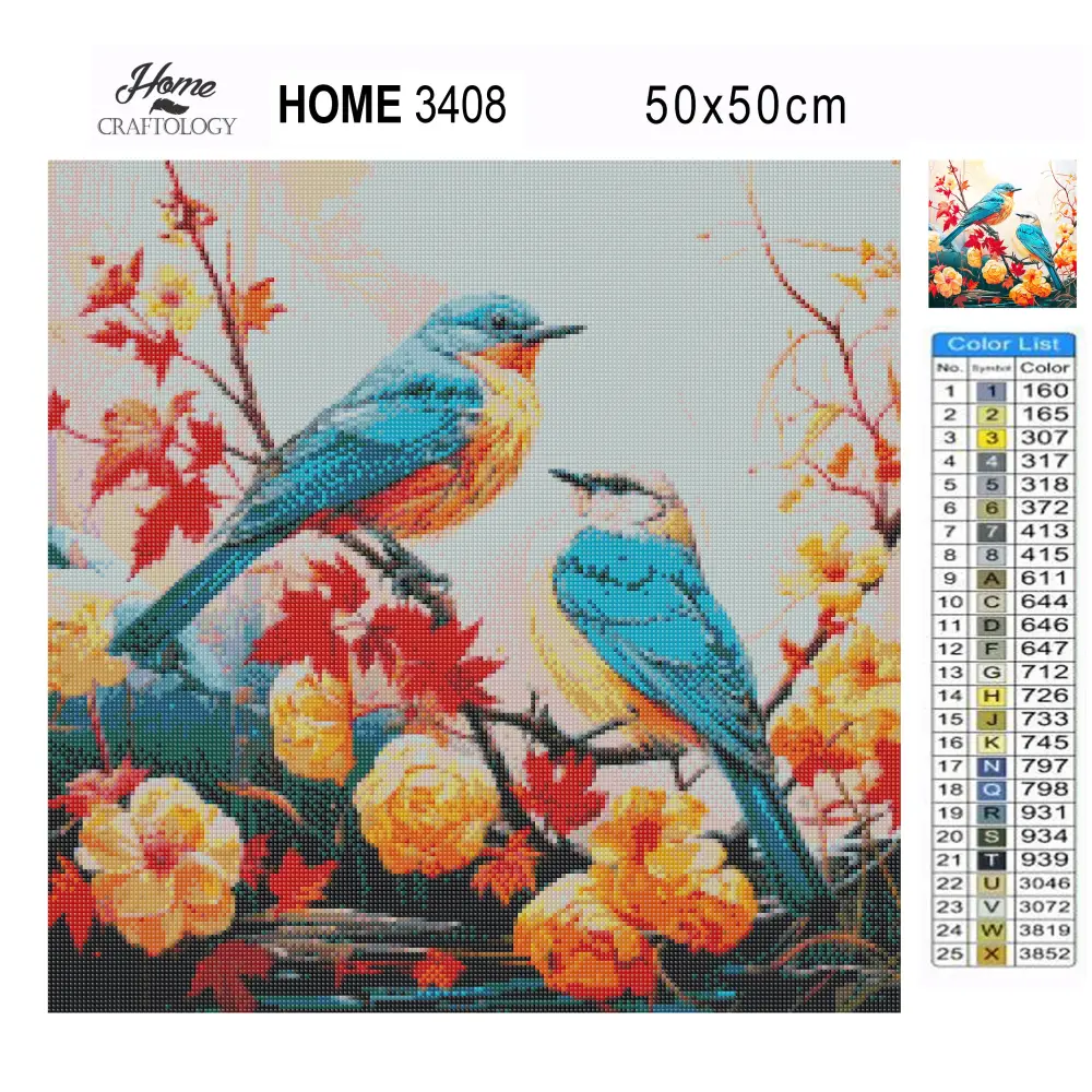 Birds in Autumn - Exclusive Premium Diamond Painting Kit - Diamond Painting Kit