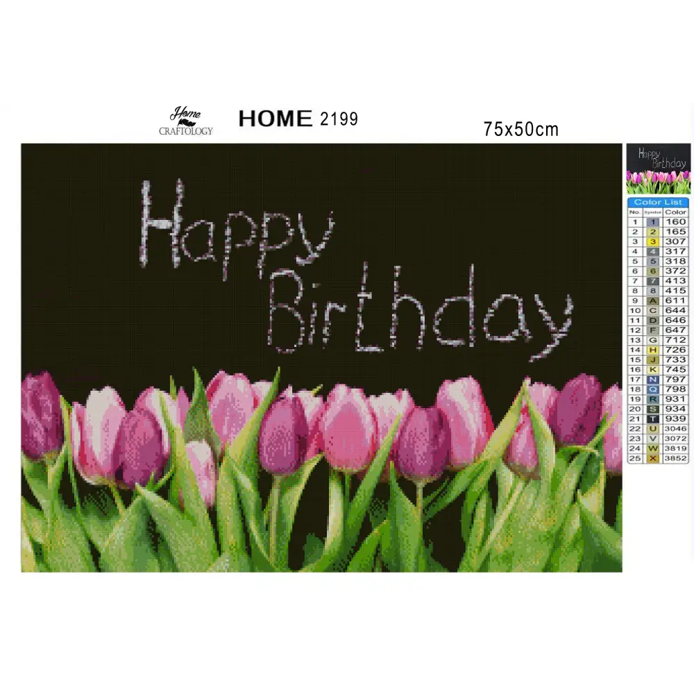 Birthday Flowers - Premium Diamond Painting Kit - Diamond Painting Kit
